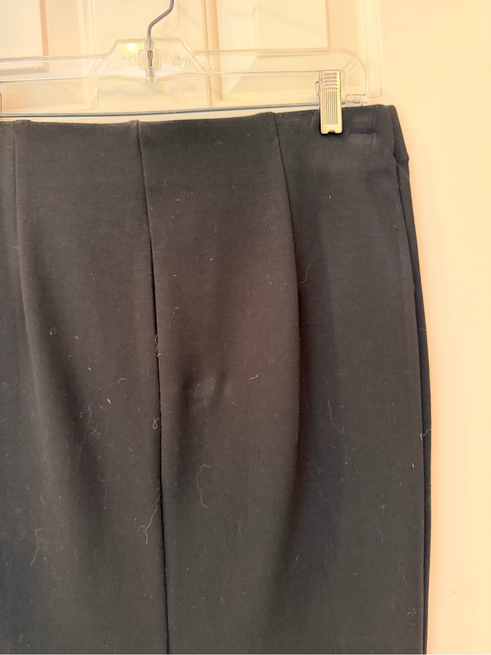 ECI New York Heavy Stretch Black Pencil Pull On Skirt, Smooth Flat Front, Sz M - Picture 10 of 14